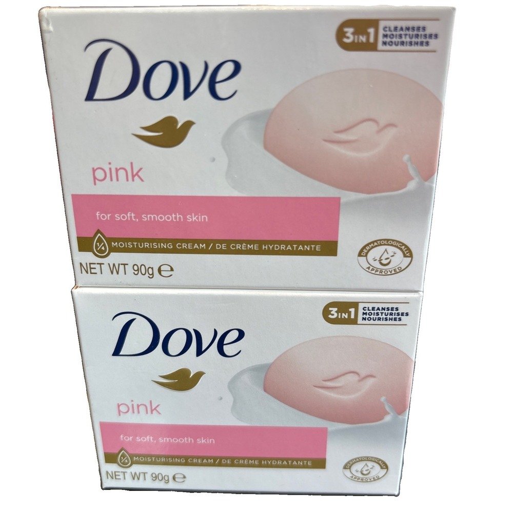 Dove Pink Bar Soap For Soft, Smooth Skin, 3.17oz (Pack of 2)